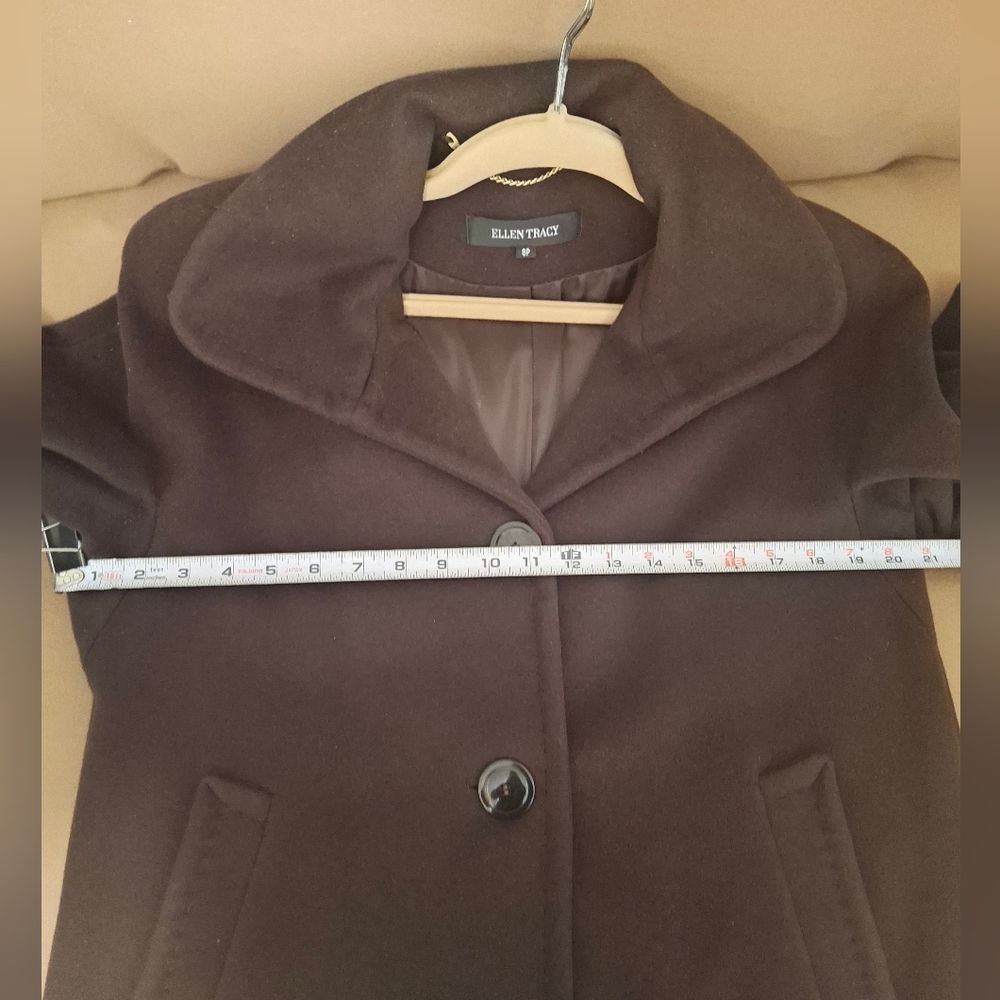 Elegant Chocolate Brown  Womans Coat 8P - Picture 13 of 15